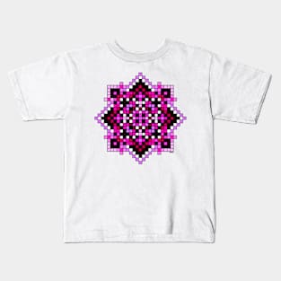 pixelated violet mandala Kids T-Shirt